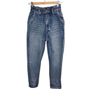 BDG Women's 24 Medium Wash Elastic High Waist  Blue Denim Mom Jeans